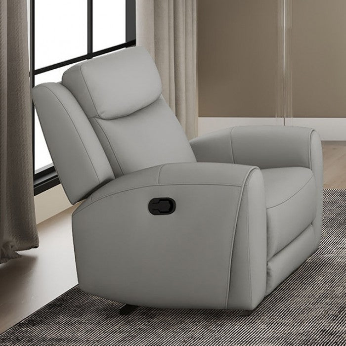 Furniture of America - Jacobus Manual Recliner in Light Gray - CM9986LG-CH-M - GreatFurnitureDeal