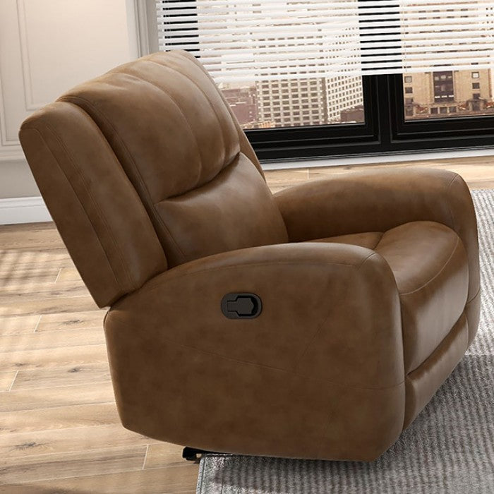 Furniture of America - Leolinus Manual Recliner in Brown - CM9989BR-CH-M - GreatFurnitureDeal