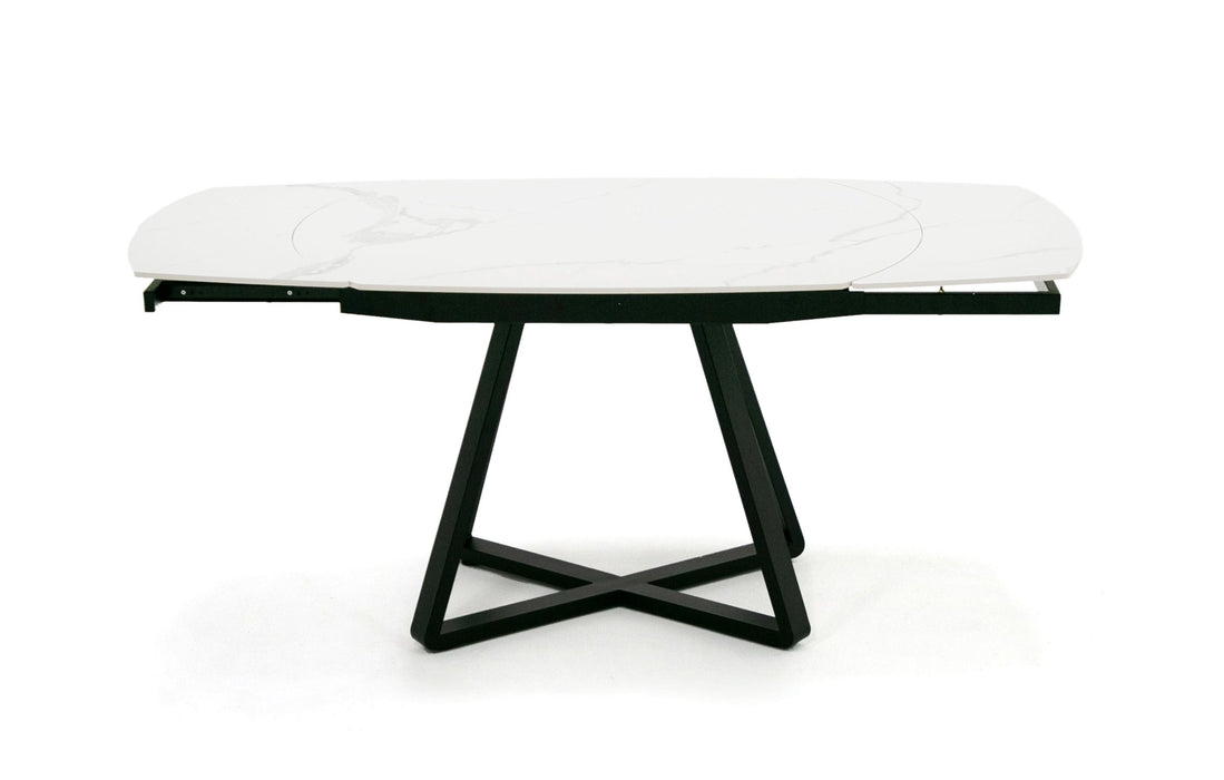 VIG Furniture - Modrest Cofrey Contemporary White Ceramic Extendable Dining Table - VGEWD2055EA-WHT-DT