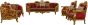 European Furniture - Bellagio II 3 Piece Living Room Set in Red-Gold - 30013-3SET - GreatFurnitureDeal