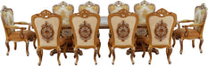 European Furniture - Saint Germain Dining Table in Light Gold & Antique Silver - 35550-DT - GreatFurnitureDeal