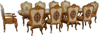 European Furniture - Saint Germain Dining Arm Chair in Light Gold & Antique Silver (Set of 2) - 35550-AC - GreatFurnitureDeal