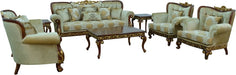 European Furniture - Fantasia II Coffee Table in Antique Walnut- Dark Gold Leaf - 40019-CT - GreatFurnitureDeal