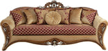 European Furniture - Emperador III Sofa in Antique Brown - Blended Silver & Gold- 42036-S - GreatFurnitureDeal