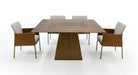 VIG Furniture - Modrest Cora Modern Walnut and Black Tempered Glass Dining Table - VGBB-MI1412-WAL-DT - GreatFurnitureDeal