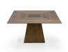 VIG Furniture - Modrest Cora Modern Walnut and Black Tempered Glass Dining Table - VGBB-MI1412-WAL-DT - GreatFurnitureDeal