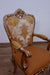 European Furniture - Saint Germain Dining Arm Chair in Light Gold & Antique Silver (Set of 2) - 35550-AC - GreatFurnitureDeal