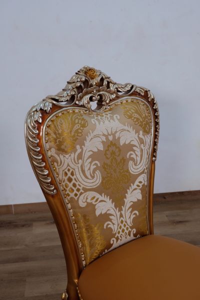 European Furniture - Saint Germain Dining Side Chair in Light Gold & Antique Silver (Set of 2) - 35550SC - GreatFurnitureDeal
