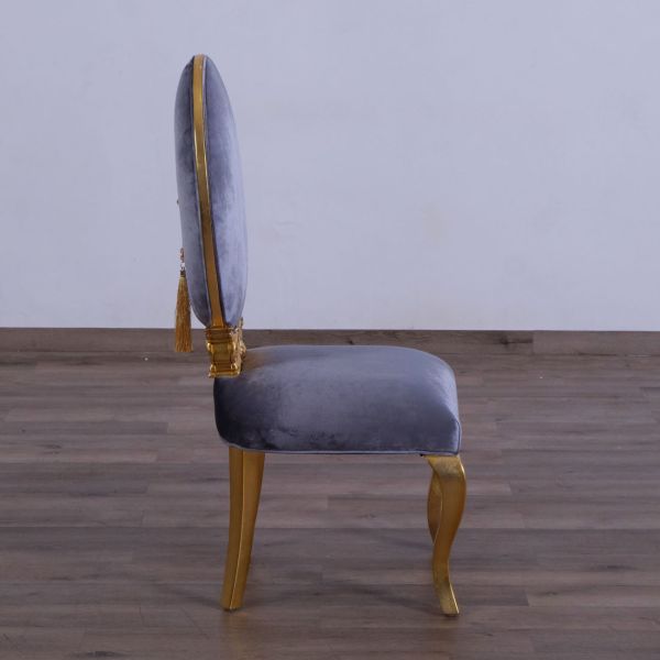 European Furniture - Luxor Luxury Side Chair in Gray - Set of 2 - 68582G-SC - GreatFurnitureDeal
