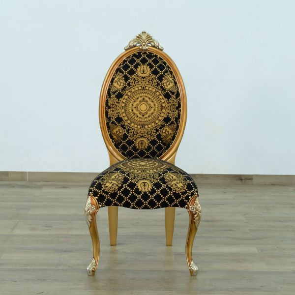 European Furniture - Emperador Side Chair Set of 2 in Black and Gold - 42034-SC - GreatFurnitureDeal