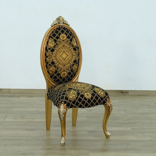 European Furniture - Emperador Side Chair Set of 2 in Black and Gold - 42034-SC - GreatFurnitureDeal