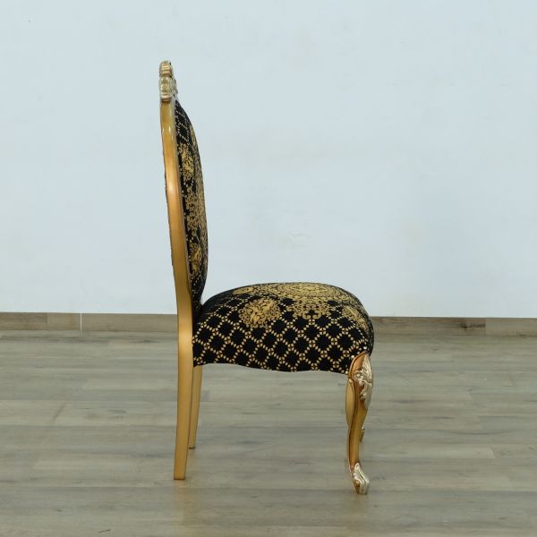 European Furniture - Emperador Side Chair Set of 2 in Black and Gold - 42034-SC - GreatFurnitureDeal