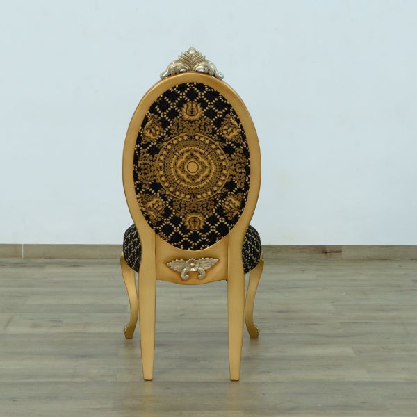 European Furniture - Emperador Side Chair Set of 2 in Black and Gold - 42034-SC - GreatFurnitureDeal