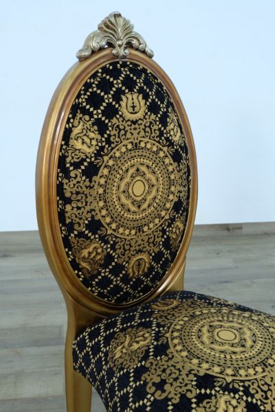 European Furniture - Emperador Side Chair Set of 2 in Black and Gold - 42034-SC - GreatFurnitureDeal