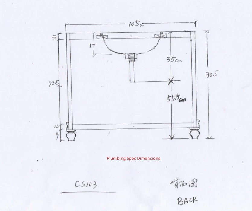 GJ Styles - Pine Serpentine Vanity W/ Black Granite - CS103 - GreatFurnitureDeal