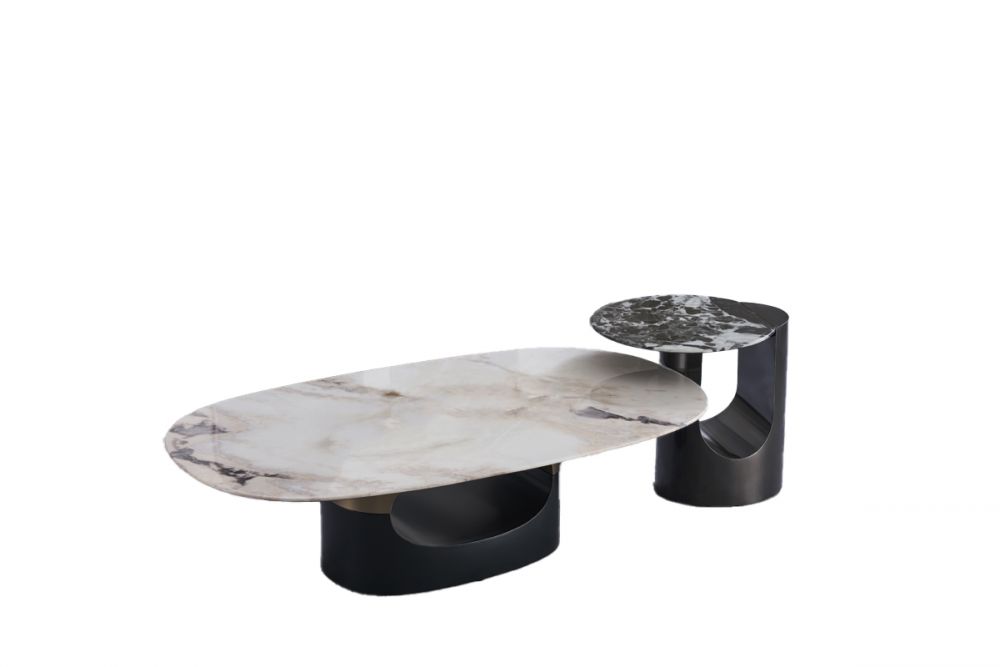 American Eagle Furniture - CT-J3131 Faux Marble & Metal Coffee Table - CT-J3131