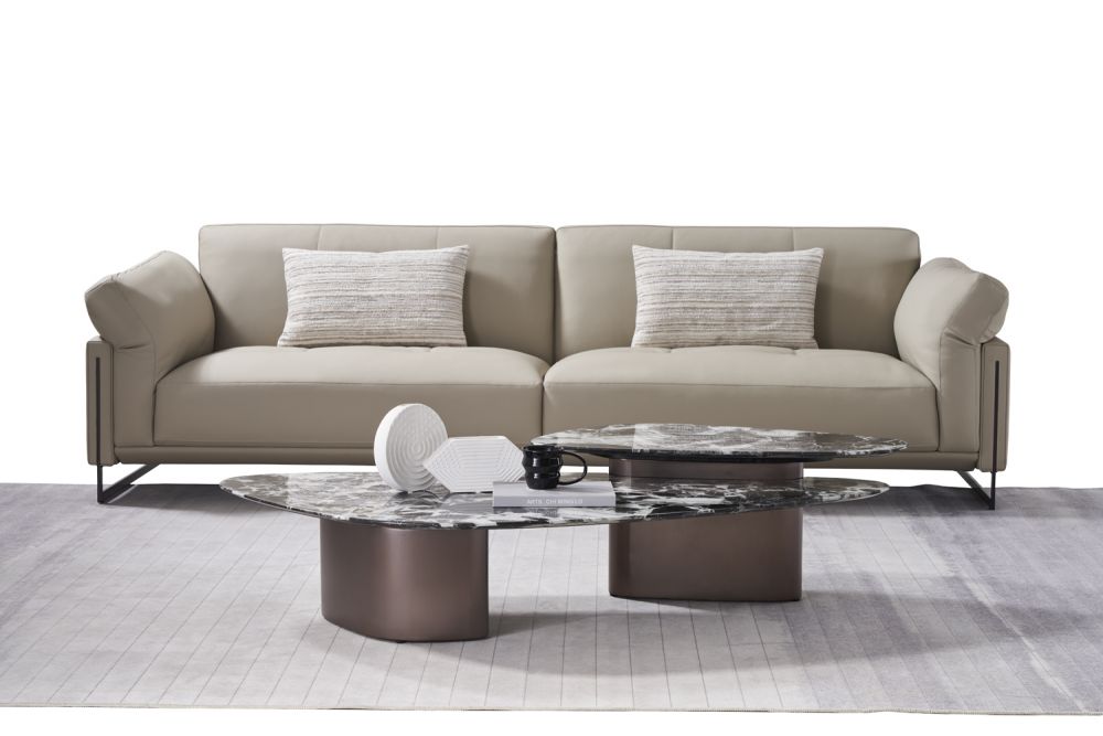 American Eagle Furniture - CT-J3132 Faux Marble & Metal Coffee Table - CT-J3132