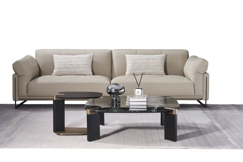 American Eagle Furniture - CT-J3133 Jade Green Faux Marble & Wood Coffee Table - CT-J3133
