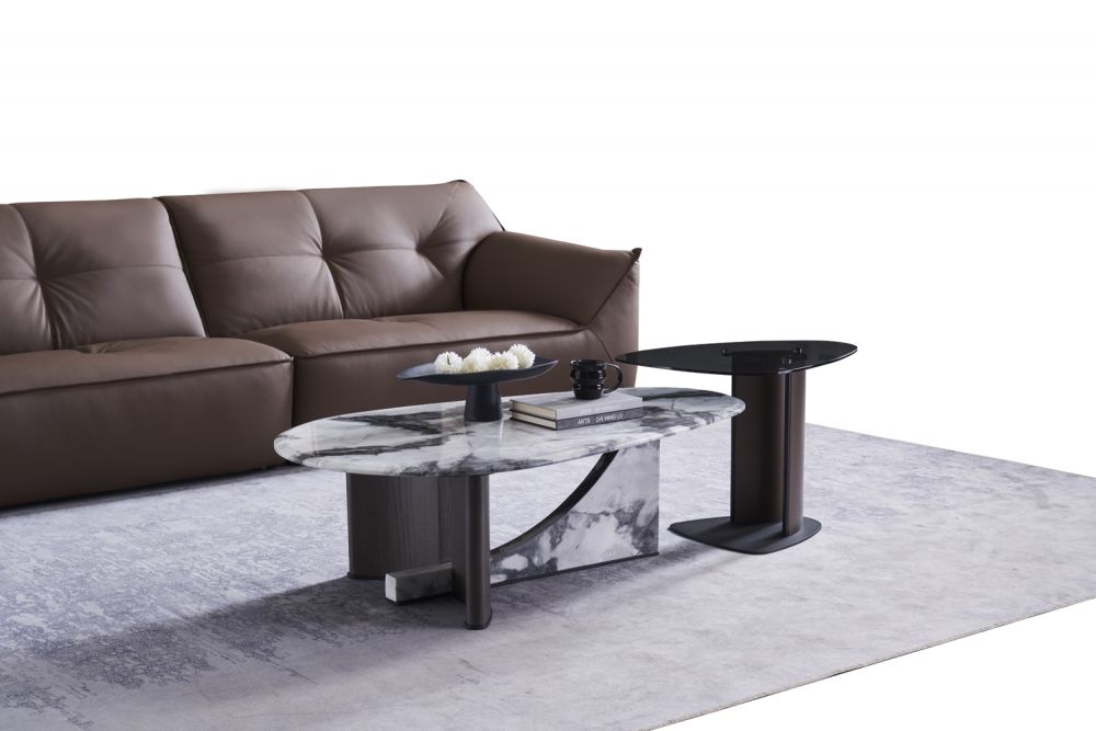 American Eagle Furniture - CT-J983 Faux Marble & Wood Coffee Table - CT-J983 - GreatFurnitureDeal