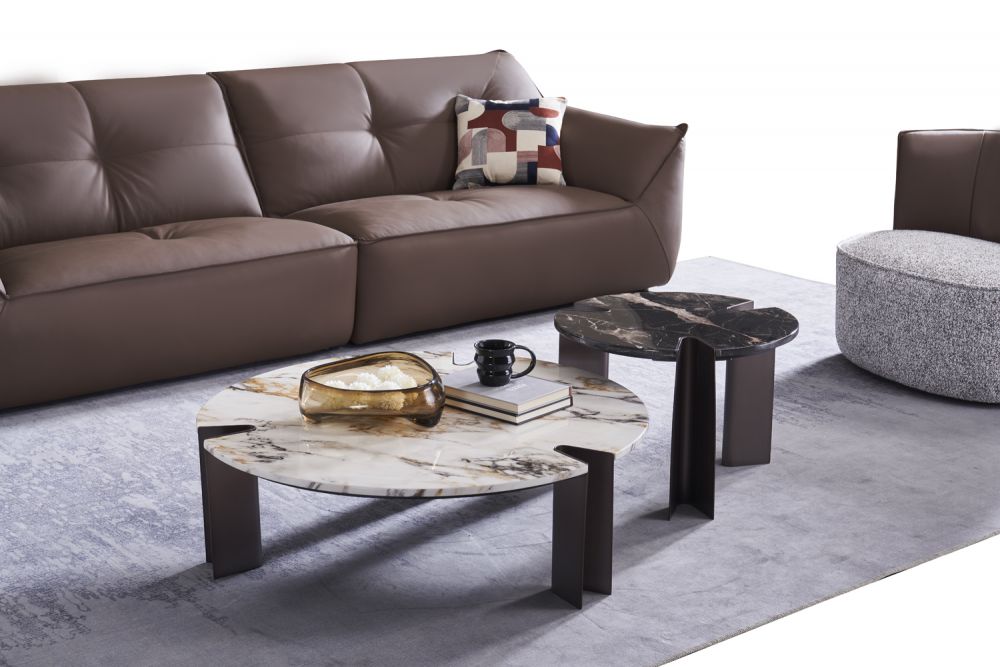 American Eagle Furniture - CT-J997 Faux Marble & Metal Coffee Table - CT-J997