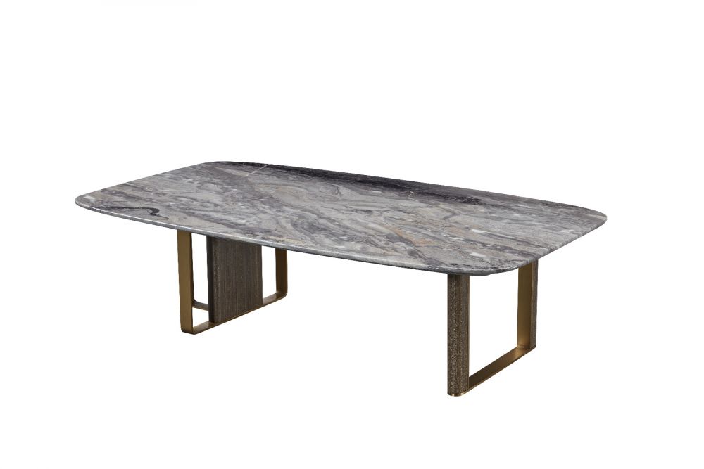 American Eagle Furniture - CT-Y300 Faux Marble & Metal Coffee Table - CT-Y300