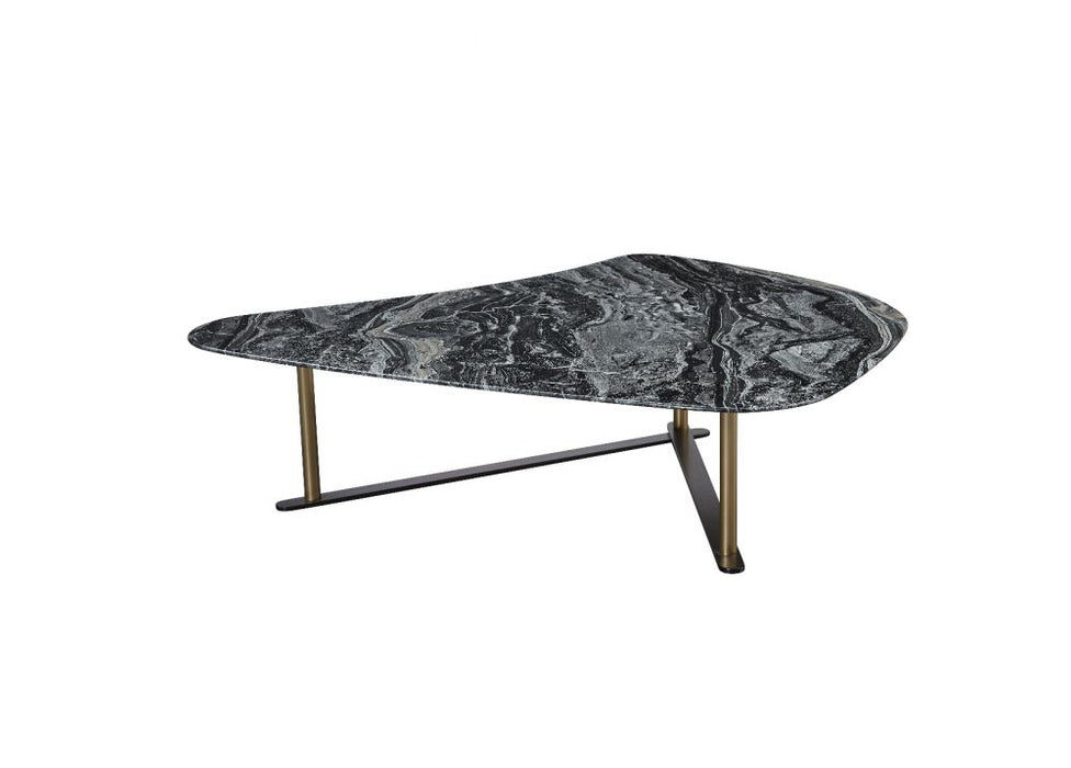 American Eagle Furniture - CT-Y303 Faux Marble & Metal Coffee Table - CT-Y303