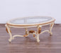 European Furniture - Veronica III Luxury Coffee Table in Antique Beige and Antique Dark Gold leaf - 47072-CT - GreatFurnitureDeal