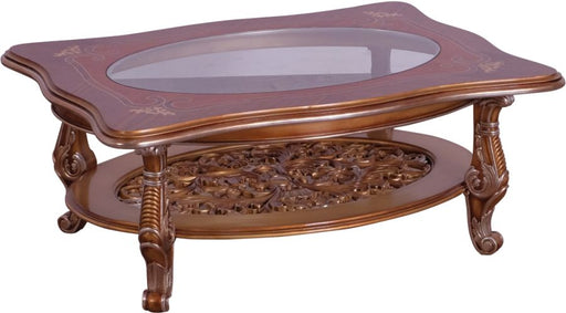 European Furniture - Saint Germain Luxury Coffee Table in Light Gold & Antique Silver - 35550-CT - GreatFurnitureDeal