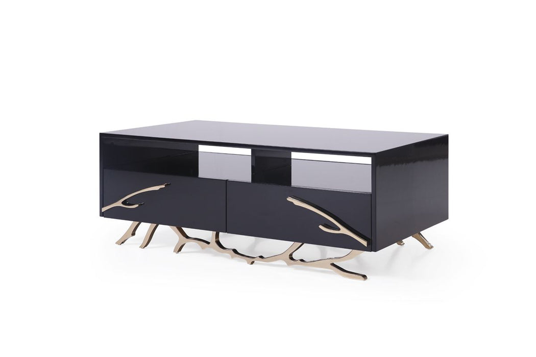 VIG Furniture - Modrest Legend Modern Black & Gold Coffee Table - VGVCCT8111-BLK - GreatFurnitureDeal