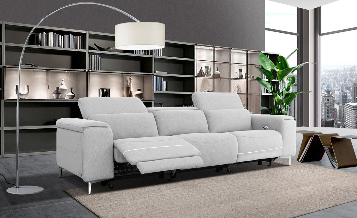 VIG Furniture - Divani Casa Cyprus Contemporary Grey Fabric Sofa w/ Electric Recliners - VGKNE9172-GRY-4S - GreatFurnitureDeal