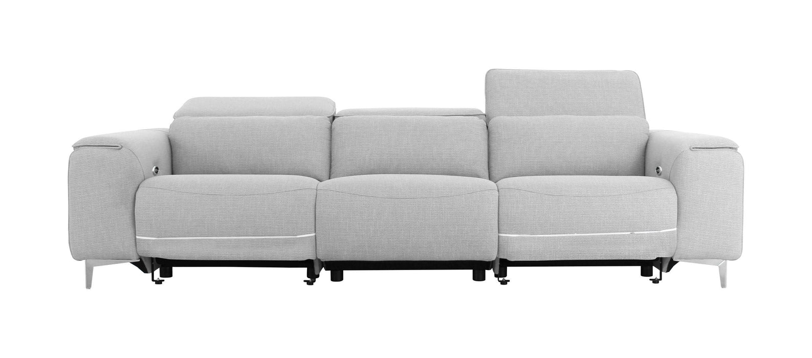 VIG Furniture - Divani Casa Cyprus Contemporary Grey Fabric Sofa w/ Electric Recliners - VGKNE9172-GRY-4S