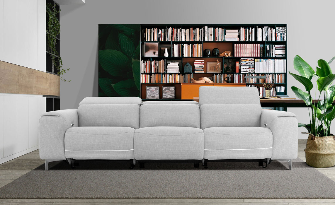 VIG Furniture - Divani Casa Cyprus Contemporary Grey Fabric Sofa w/ Electric Recliners - VGKNE9172-GRY-4S - GreatFurnitureDeal