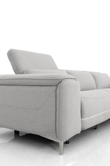 VIG Furniture - Divani Casa Cyprus Contemporary Grey Fabric Loveseat w/ Electric Recliners - VGKNE9172-GRY-3S