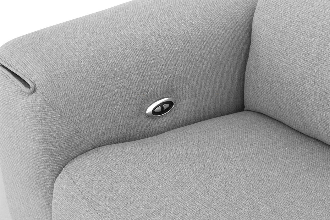 VIG Furniture - Divani Casa Cyprus Contemporary Grey Fabric Loveseat w/ Electric Recliners - VGKNE9172-GRY-3S
