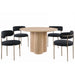 Mariano Furniture - D028 5 Piece Round Dining Table Set in Light Oak - BM-D028-R-5SET - GreatFurnitureDeal