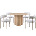 Mariano Furniture - D028 5 Piece Round Dining Table Set in Light Oak - BM-D028-ROUND-5SET - GreatFurnitureDeal