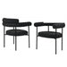 Mariano Furniture - D029 Boucle Dining Chair in Black (Set of 2) - BM-D029-BLK-CHAIR - GreatFurnitureDeal