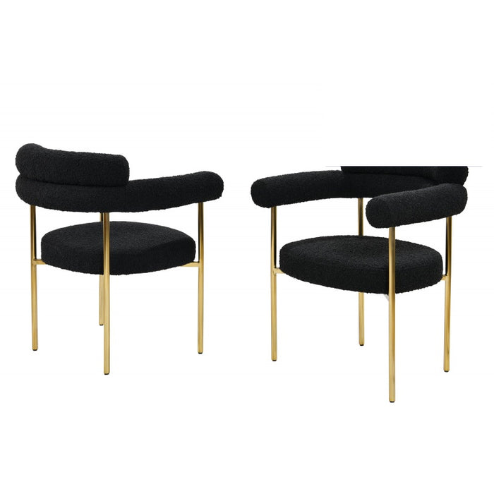 Mariano Furniture - D029 Boucle Dining Chair in Black (Set of 2) - BM-D029-BLK - GreatFurnitureDeal