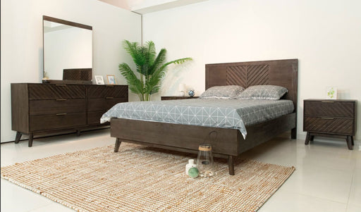 VIG Furniture - Modrest Daisy Mid-Century Dark Acacia Eastern King Bed - VGWDKYOTO-BED-EK - GreatFurnitureDeal