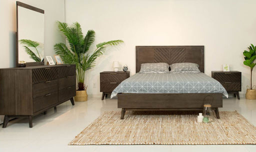 VIG Furniture - Modrest Daisy Mid-Century Dark Acacia Eastern King Bedroom Set - VGWDKYOTO-SET-EK - GreatFurnitureDeal