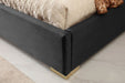 VIG Furniture - Modrest Daystar Modern Black Velvet & Gold Queen Bed - VGVCBD1905-19-BLK-BED - GreatFurnitureDeal