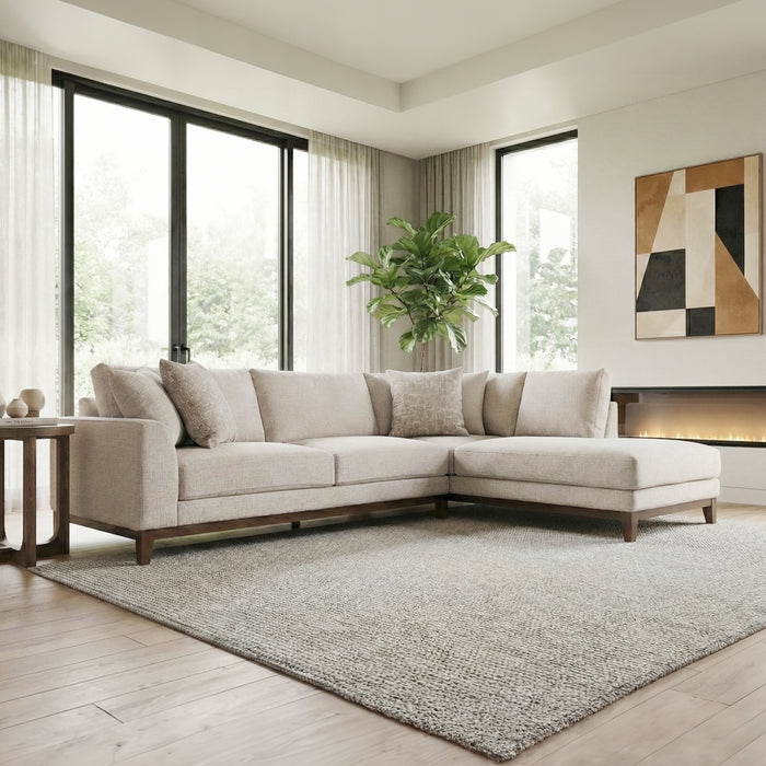 Homelegance - Juniper 2 Piece Sectional with Right Chaise in Taupe - 8312NTP*22LRC - GreatFurnitureDeal