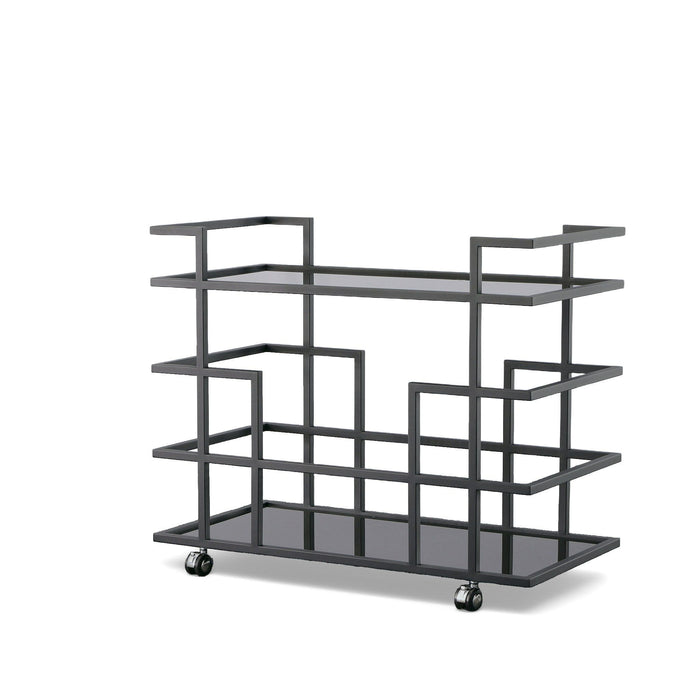VIG Furniture - Modrest Deakin - Black Stainless Steel and Black Glass Wine Rack - VGHB-01W4-BLK - GreatFurnitureDeal