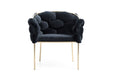 VIG Furniture - Modrest Debra Modern Black Velvet + Brushed Brass Dining Chair - VGVCB202A - GreatFurnitureDeal