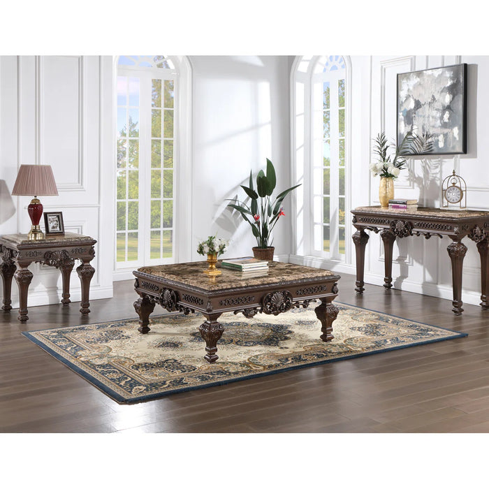 Mariano Furniture - T388 - Marble Top Coffee Table in Brown - BM-T388CC - GreatFurnitureDeal