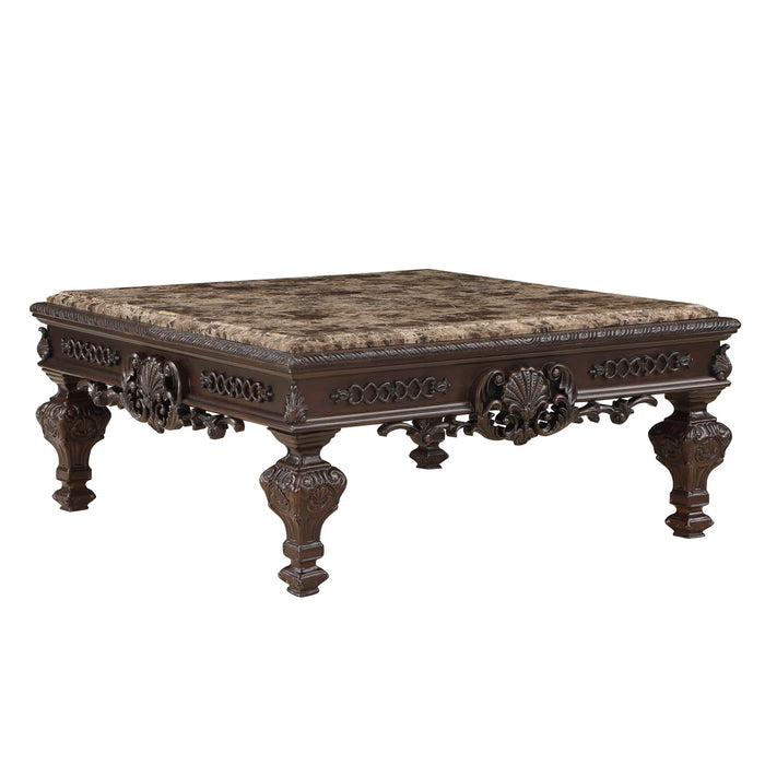 Mariano Furniture - T388 - Marble Top Coffee Table in Brown - BM-T388CC - GreatFurnitureDeal