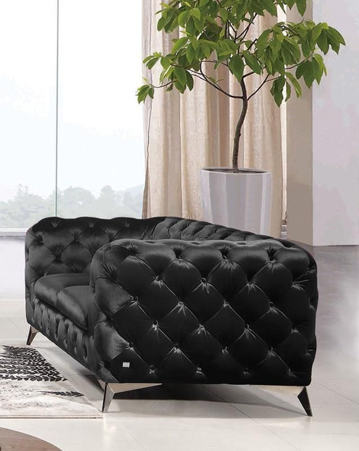 VIG Furniture - Divani Casa Delilah Modern Black Fabric Loveseat - VGCA1546-BLK-L - GreatFurnitureDeal