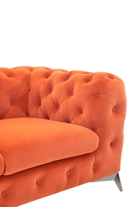 VIG Furniture - Divani Casa Delilah Modern Orange Fabric Loveseat - VGCA1546-ORG-A-L