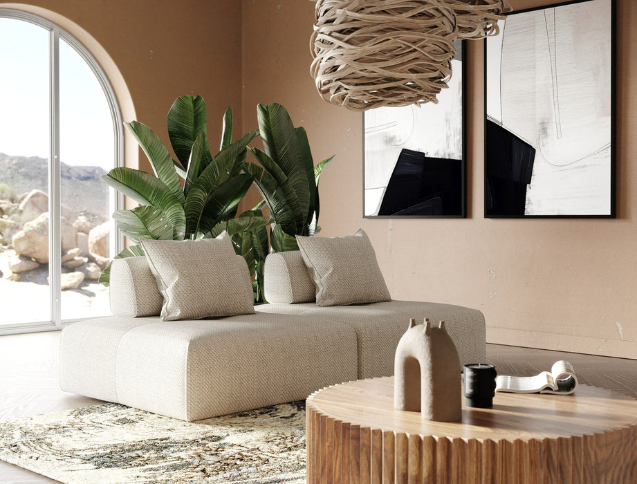 VIG Furniture - Divani Casa Mondo - Modern Modular Beige Fabric Armless Seat - VGOD-ZW-22033-BGE - GreatFurnitureDeal