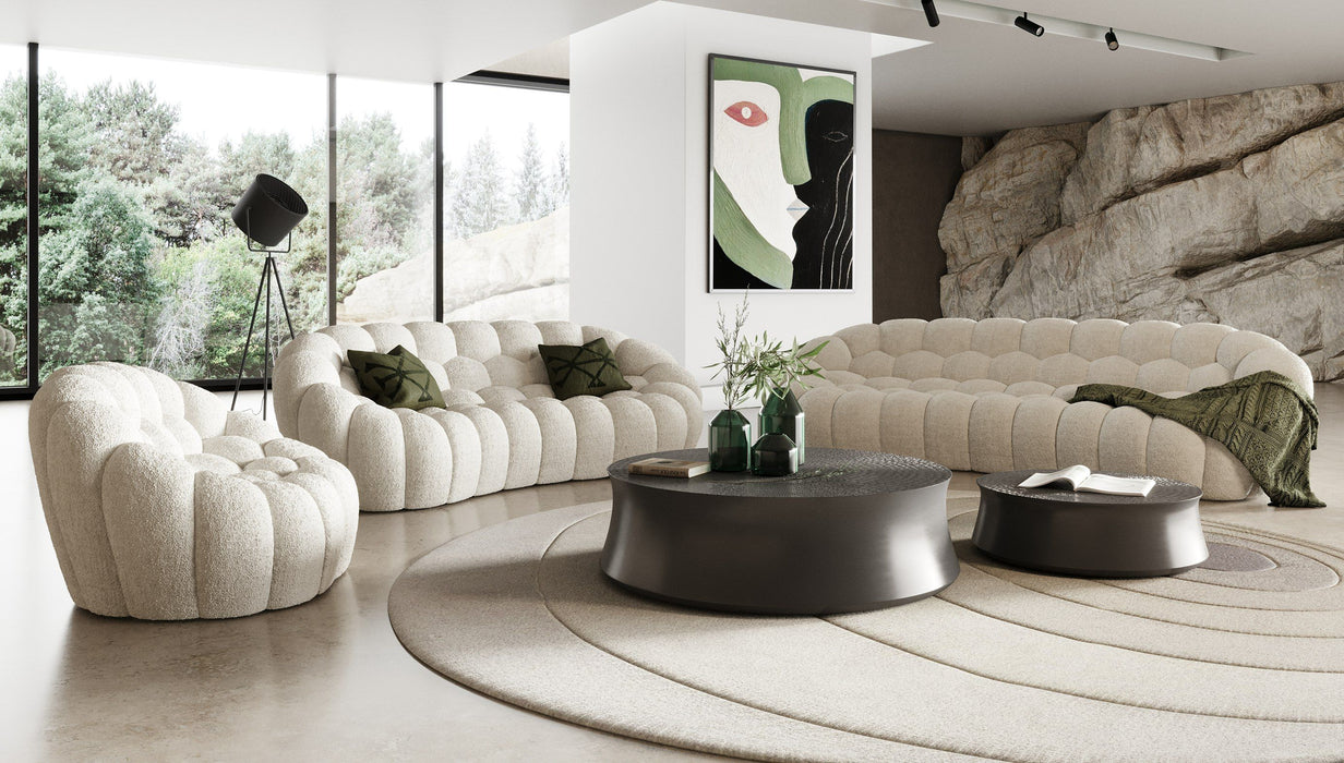 VIG Furniture - Divani Casa Yolonda - Modern Curved Off-White Fabric Sofa - VGEV2126C-SOFA-C-00